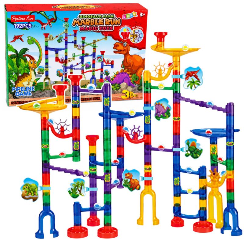Set de Construcción Pista de Canicas Dinosaurios 192 Piezas