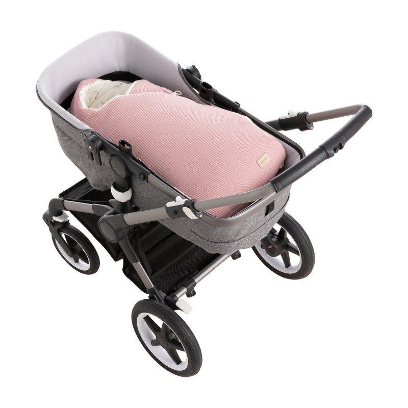 Saco Capazo Cruzado Revers. Puppy Rosa 40x80x5 Cm - Cambrass