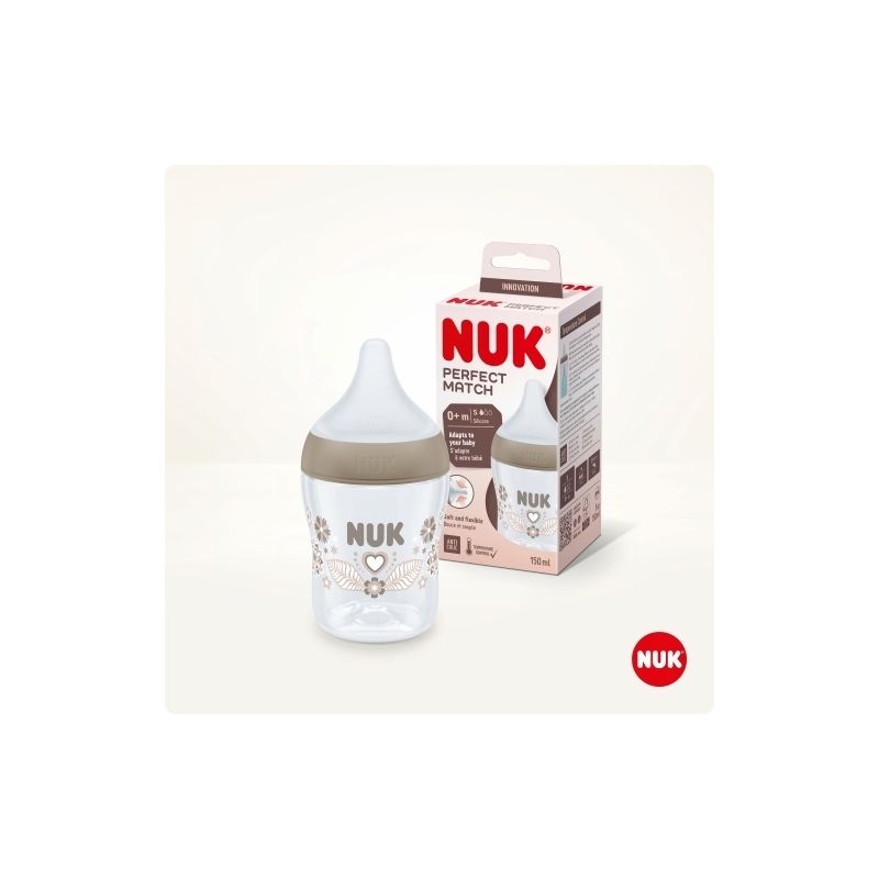 Biberón Nuk Perfect Match 150ml Corazones para Bebé