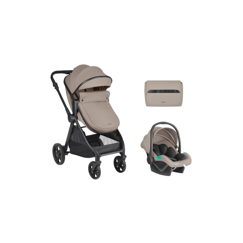 Cochecito 3 en 1 Eloe Beige Oscuro Kikkaboo