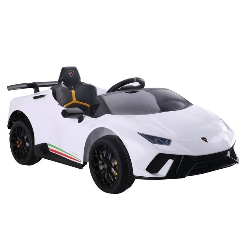 Coche Eléctrico Infantil Lamborghini Huracan Blanco con Control Remoto