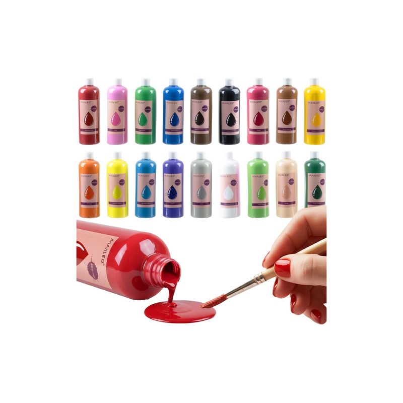 Pinturas para cartel MAALEO 18 colores 500 ml - Set completo