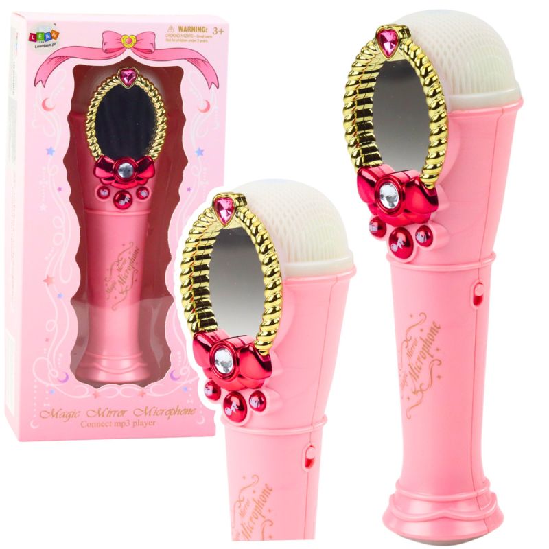 Espejo Mágico con Micrófono y Luces Rosa