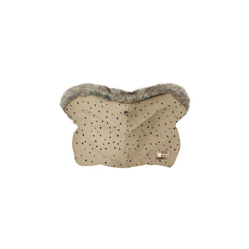 Guantes de invierno Kikkaboo Luxury Fur Dots Beige