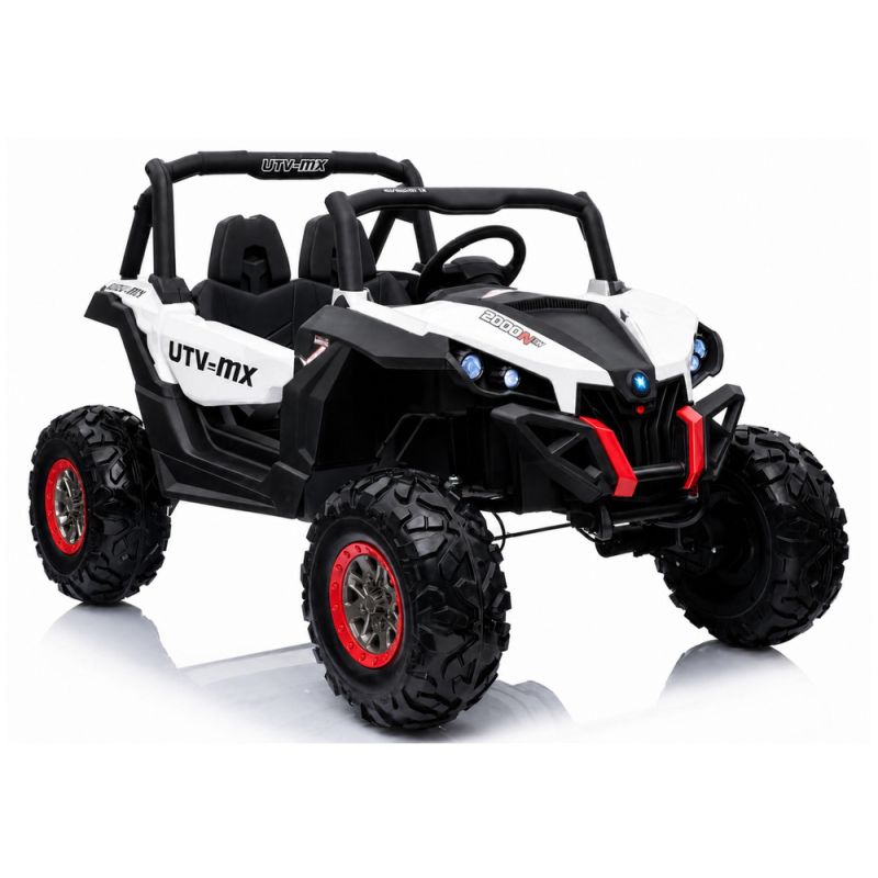 Jeep eléctrico infantil XMX Lean Cars 4x4 blanco con mando remoto · 124 cm
