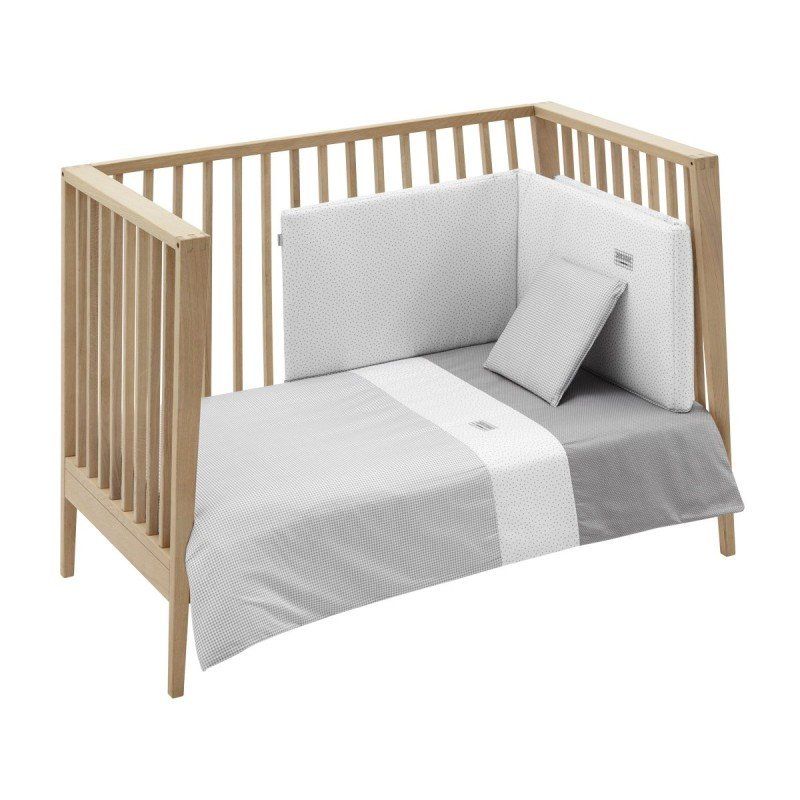 Jgo 2 Pcs.f.nordica Cuna 70 Vichy10 Gris 110x170x3 Cm - Cambrass