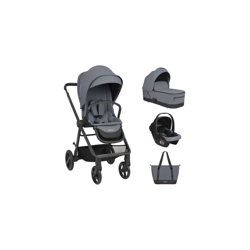 Carrito de bebé 3en1 Mia Gris Kikkaboo - Práctico y Elegante