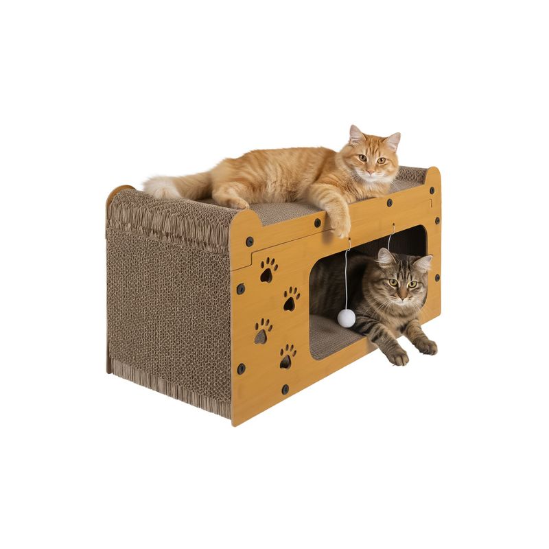 Rascador para gatos Purlov - casa de dos pisos ecológico