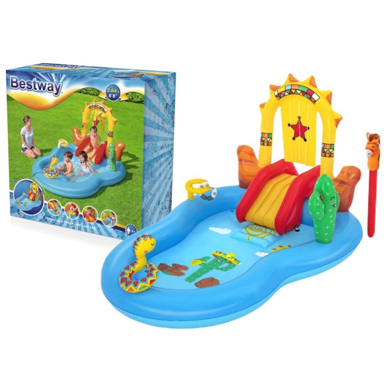 Parque Inflable 264 x 188 cm con Tobogán y Fuente de Agua
