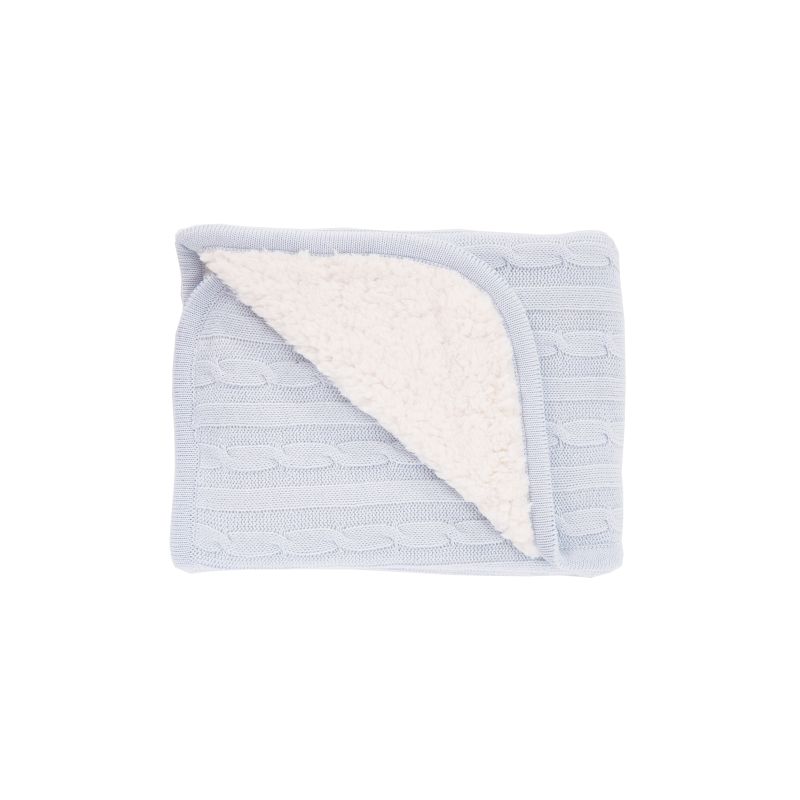 Manta de Punto Sherpa Azul Claro Kikkaboo - Bebé con Estilo