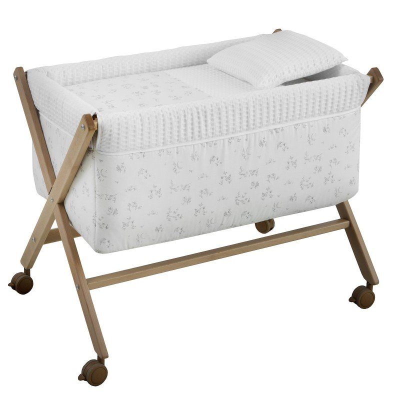 Minicuna Tijera Madera Merlo Crudo/natural 55x87x74 Cm - Cambrass