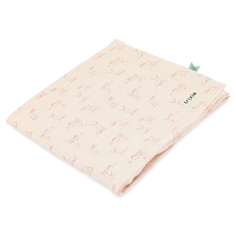 Toalla Muselina Trixie Rosy Rabbit 110x110cm - Suave y Versátil