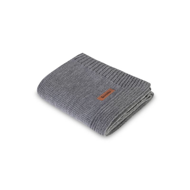 Manta Merino Melange 90x75 de Sensillo, gris oscuro