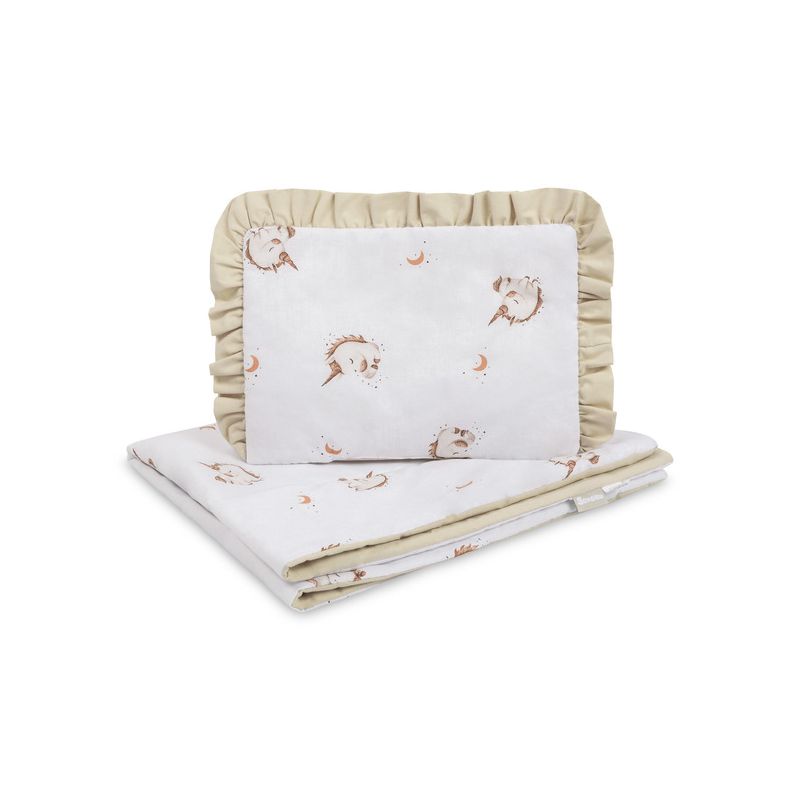 Juego de Cuna Sensillo Unicornio Beige 75x95 para Bebés