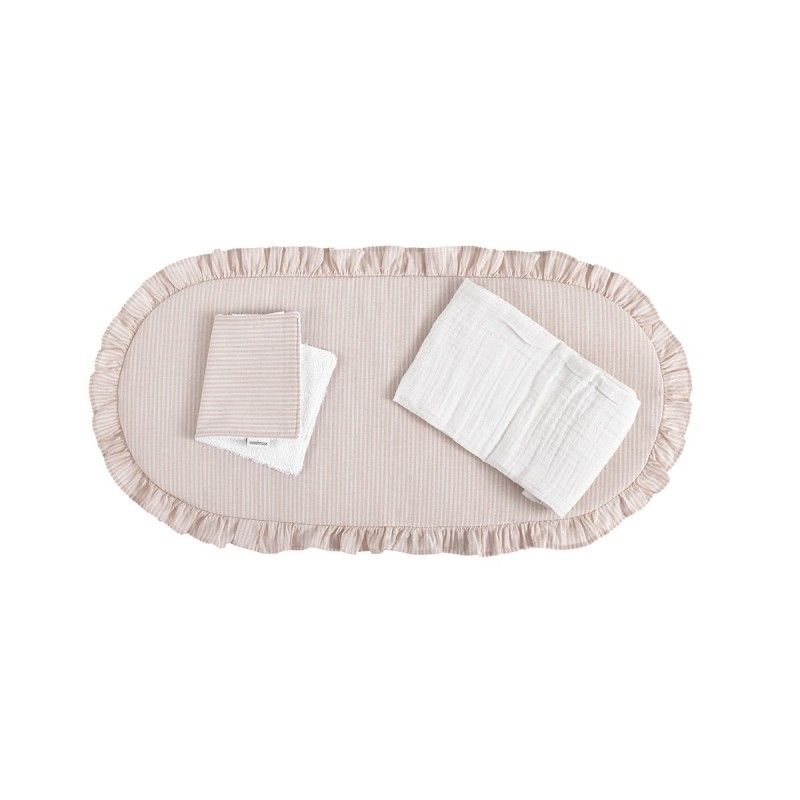 Pack colchoneta capazo Cloe Cambrass, rosa · 35 x 75 cm