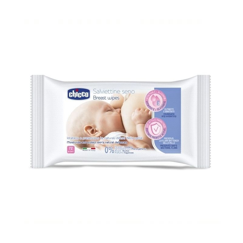 Toallitas Humedecidas para Lactancia Chicco - 72 Unidades