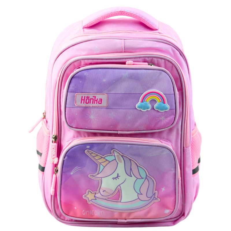 Mochila Escolar Unicornio con Correa Pecho Rosa 20L