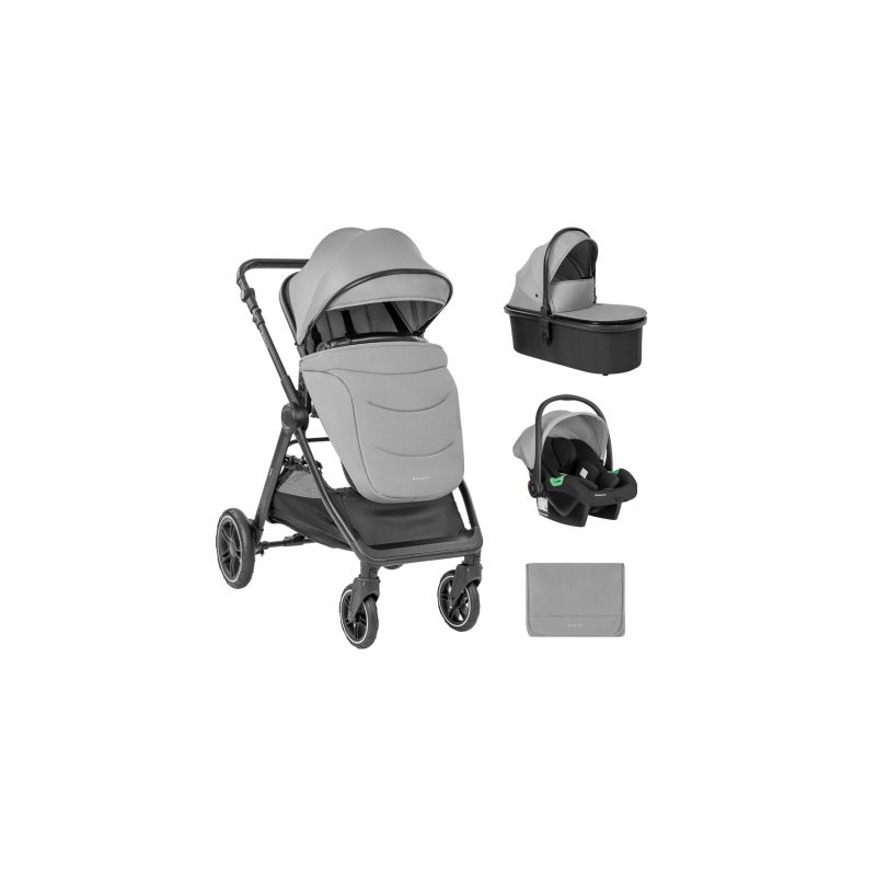 Carrito de bebé 3en1 Kikkaboo Ava Gris - Comodidad y Estilo