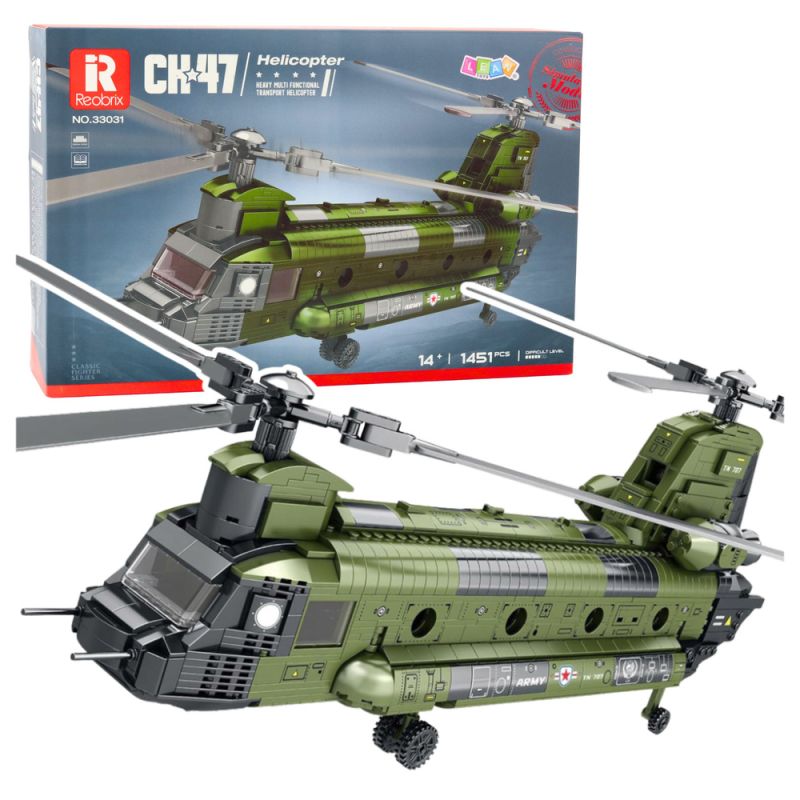 Set de Bloques de Construcción Helicóptero Militar CH-47 Chinook