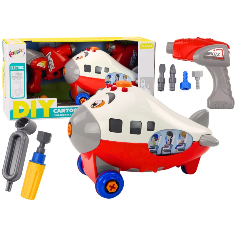 Avión de Cartón Rojo con Alas Giratorias DIY