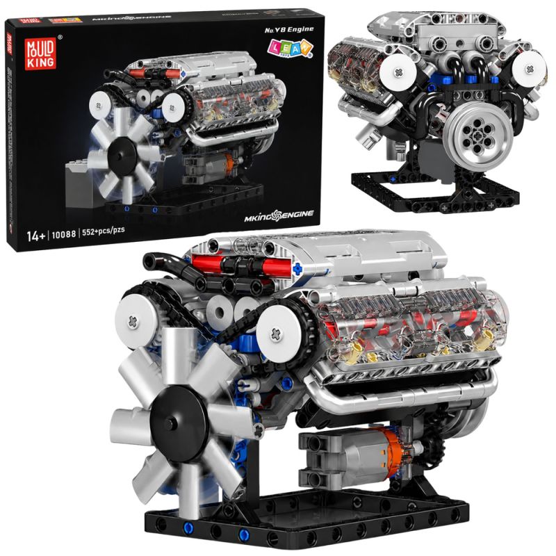 Bloques de Construcción Motor V8 Mecánico 552 Piezas
