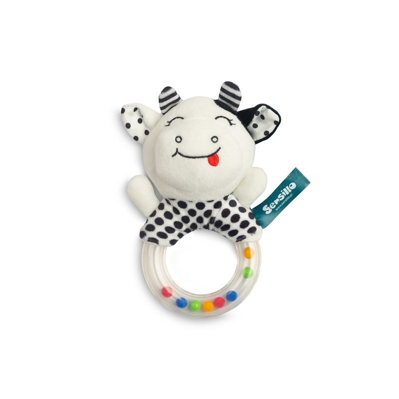 Sonajero BLACK&WHITE RATTLE COW de Sensillo para bebés