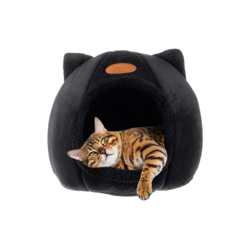 Cama para gatos de peluche Purlov, cama acogedora para invierno