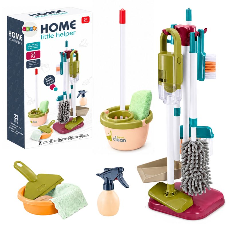 Set de Limpieza Infantil 23 Piezas con Aspiradora y Soporte LEAN Toys