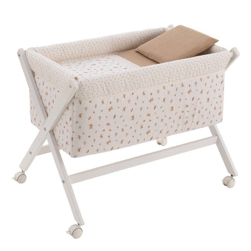 Minicuna Tijera Madera Senda Beige/bco 55x87x74 Cm - Cambrass