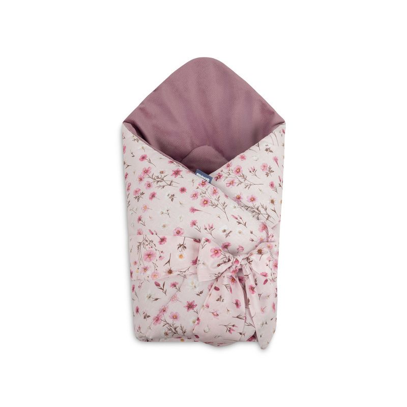 Arrullo para Bebé Velvet Bloom Rosa 75x75 – Manta Envolvente Reversible
