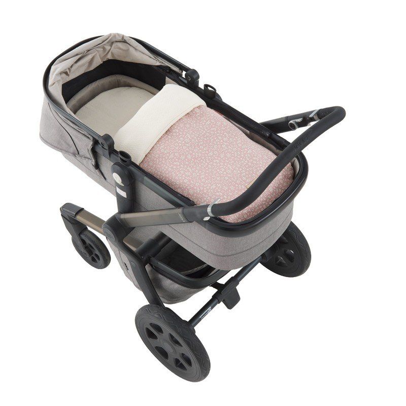 Saco Capazo + Colchoneta Rustic Rosa 35x80x6 Cm - Cambrass