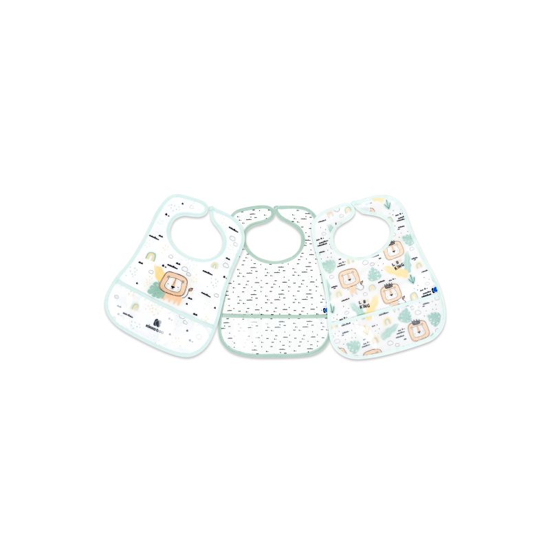 Set de Baberos de Rizo y EVA Kikkaboo Savanna Menta 3 uds