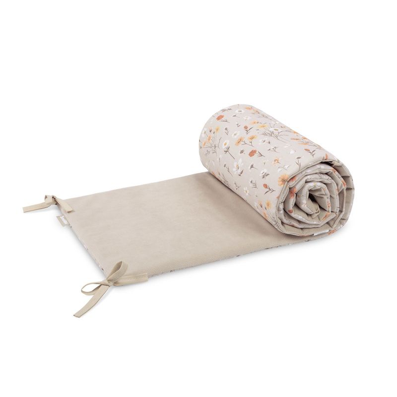 Protector de Cuna de Terciopelo Beige para Bebés Sensillo