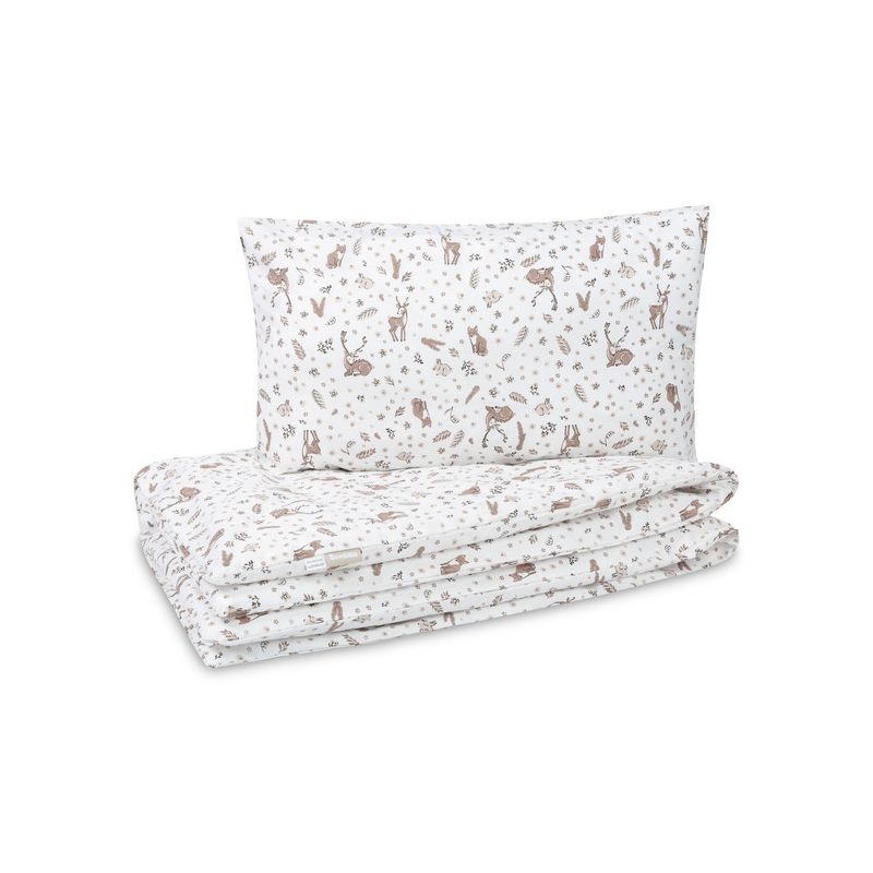 Set de Ropa de Cama Infantil 2 Piezas Cotton Forest Beige 100x135 – Algodón Suave