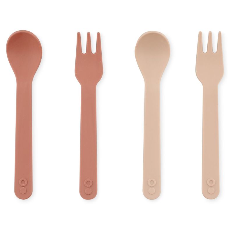 Cubiertos Infantiles Trixie - Cuchara y Tenedor Rosa
