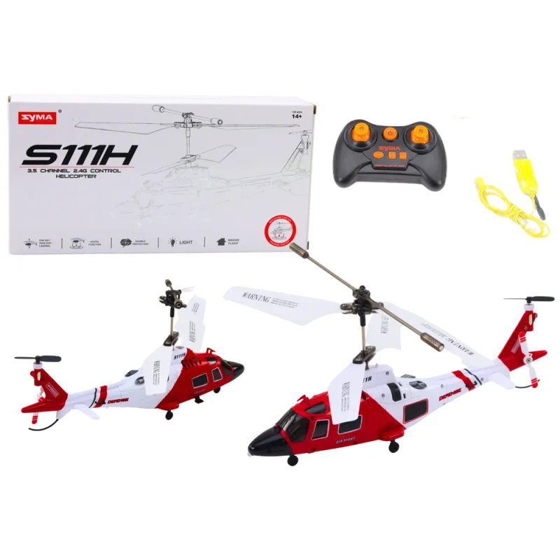 Helicóptero R/C Syma S111H Rojo con Giroscopio y Marco Metálico