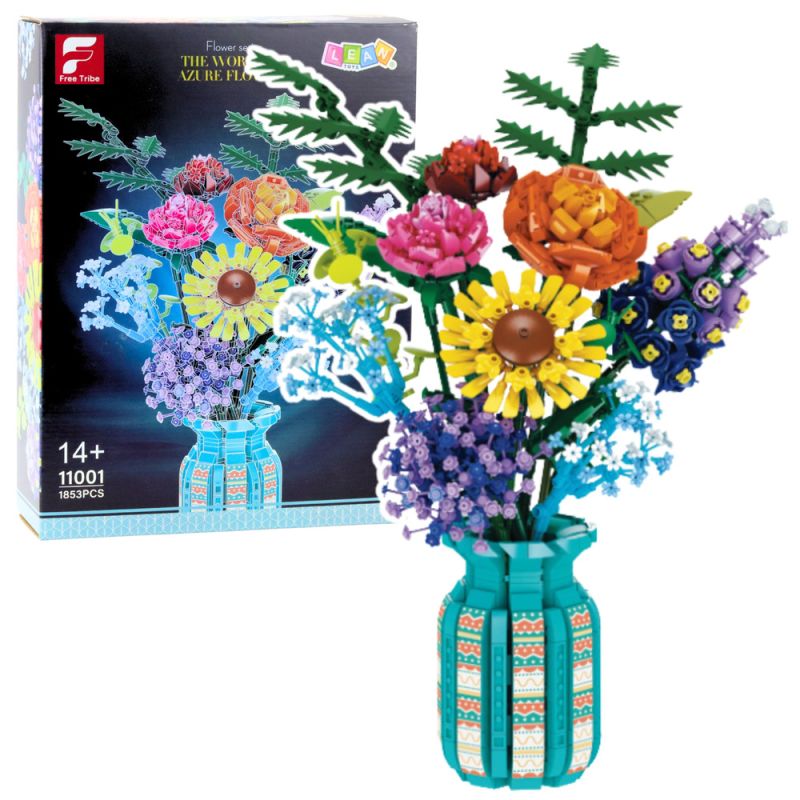 Set de Construcción Ramo de Flores en Jarrón Multicolor 1853 Piezas LEAN Toys