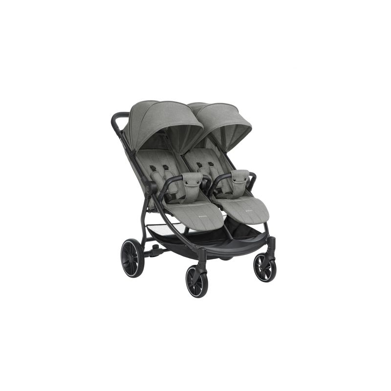 Carrito gemelar Happy 2 Gris Claro 2024 Kikkaboo