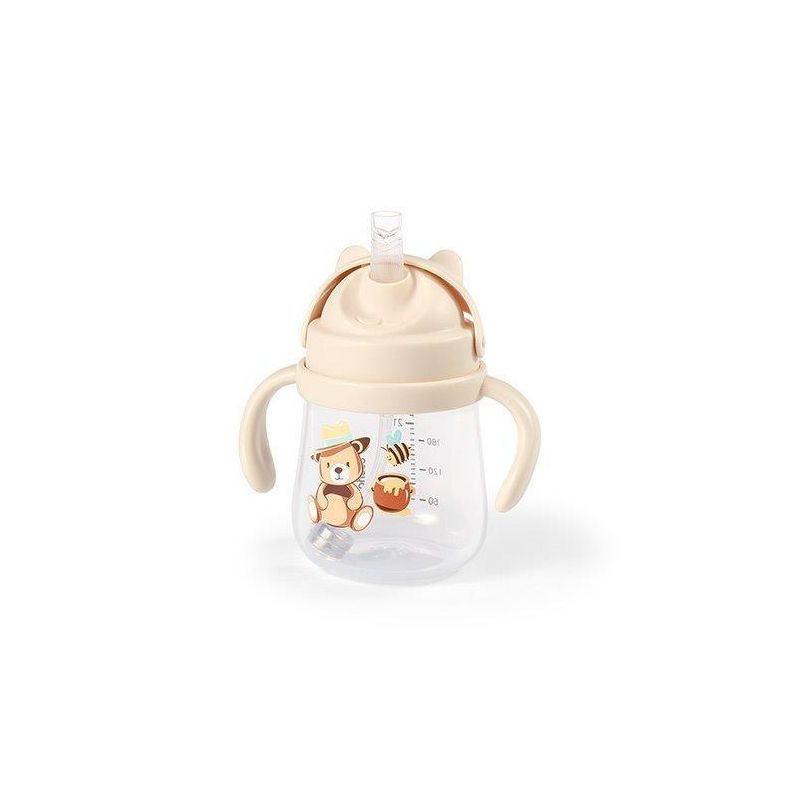 Taza Antiderrame con Pajita  Babyono Beige