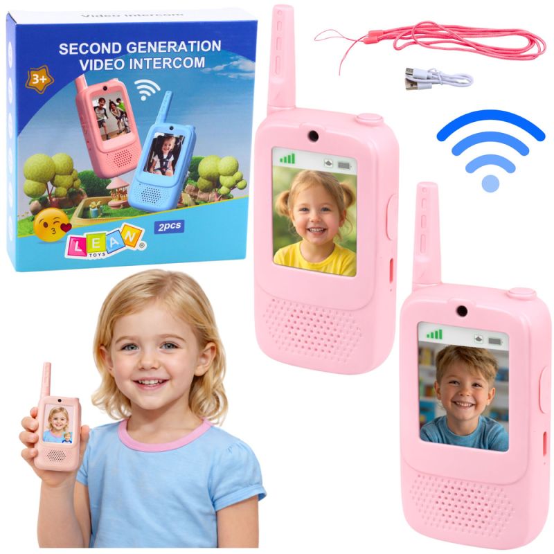 Walkie Talkies Infantiles con Cámara de Video Rosa