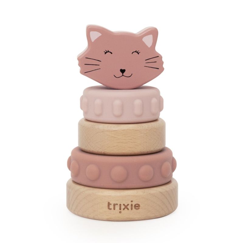 Torre apilable de madera y silicona Trixie - Mrs. Cat