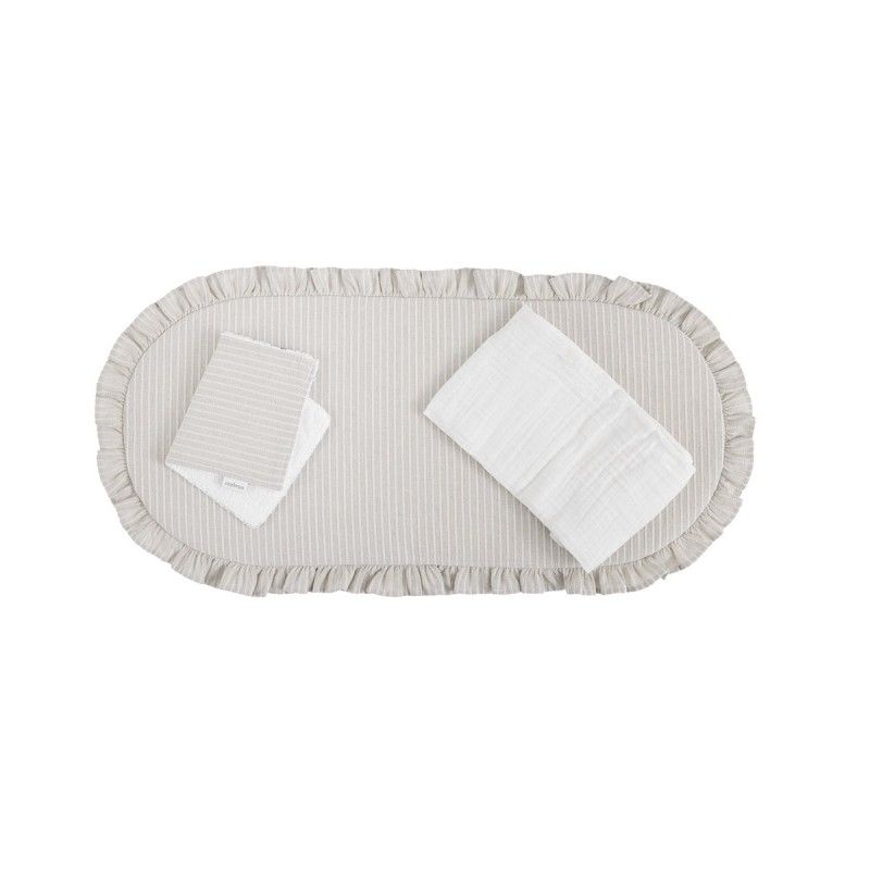 Pack colchoneta capazo Sira Cambrass, beige · 35 x 75 cm