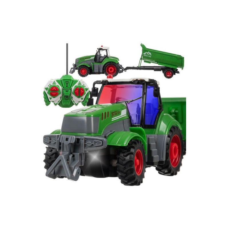 Tractor teledirigido Kruzzel con remolque para niños