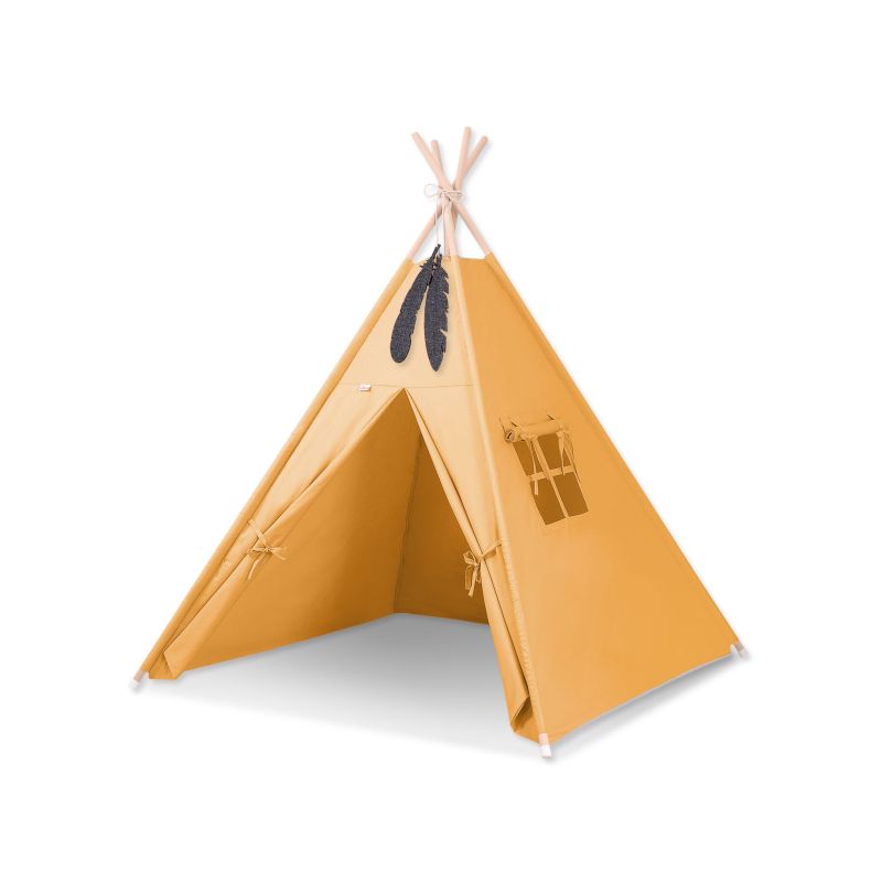 Tipi Infantil My Sweet Baby con Plumas Decorativas - Amarillo