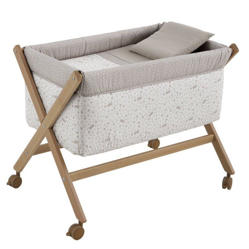 Minicuna Tijera Madera Abete Beige/natural 55x87x74 Cm - Cambrass