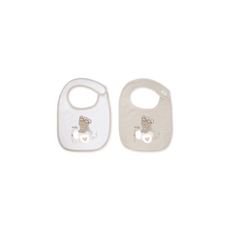 Set de 2 Baberos de Rizo Kikkaboo Dreamy Flight Beige
