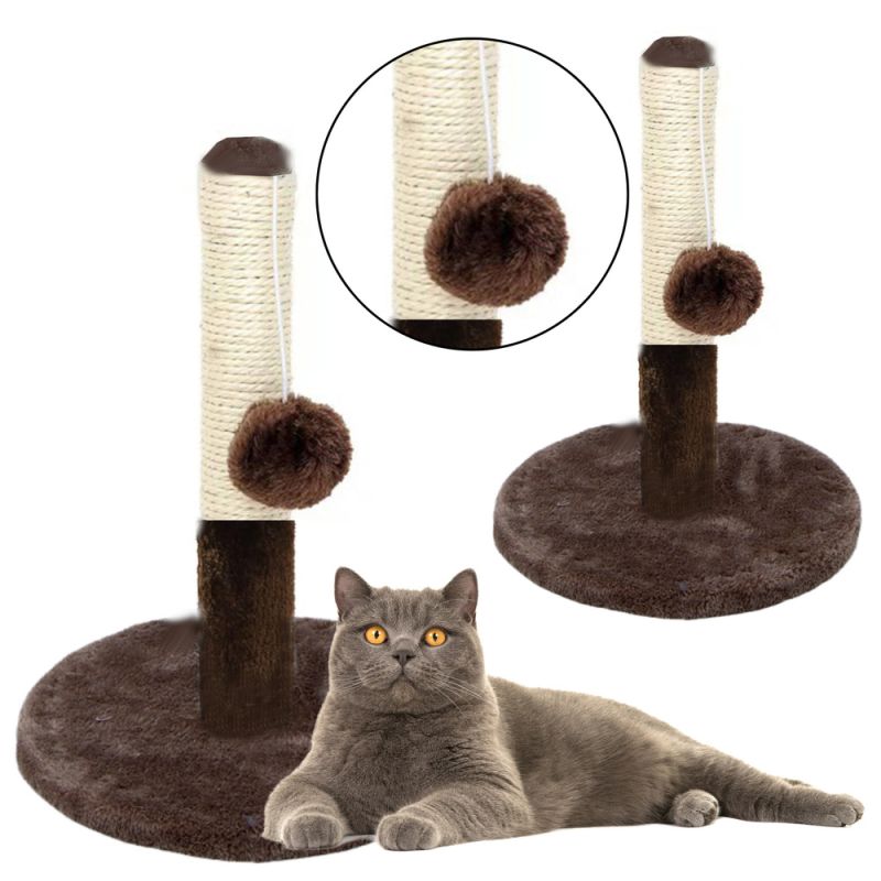 Rascador para Gatos Torre 40 cm Marrón Oscuro con Juguete