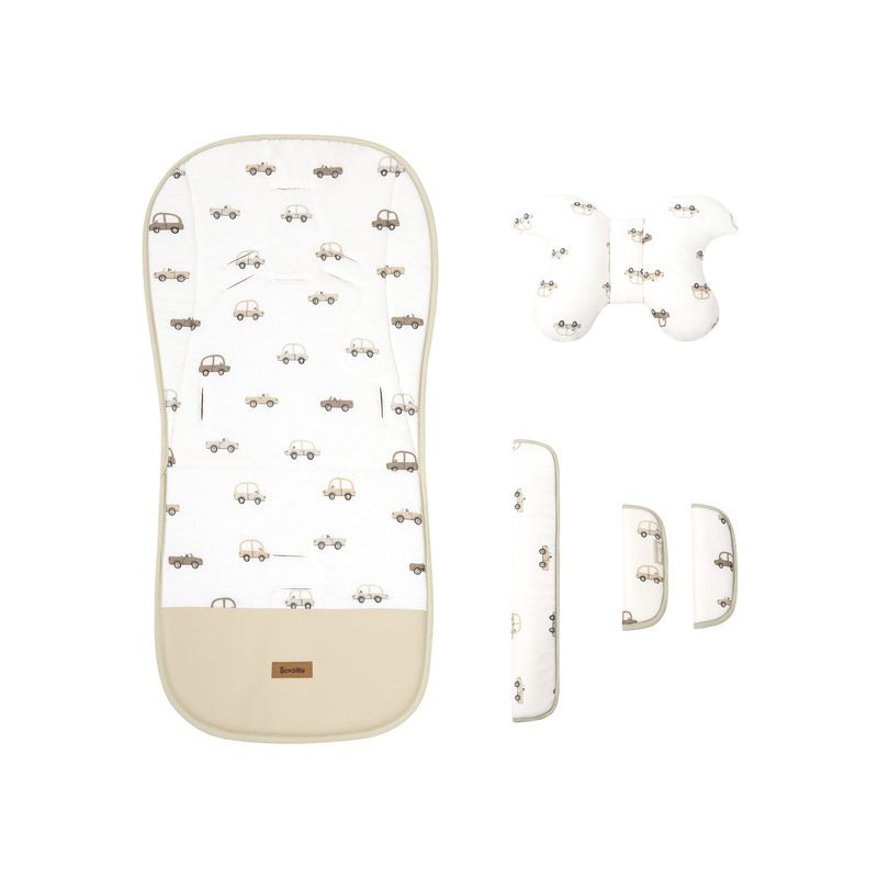 Set Deluxe Silla de Paseo Muselina Coches: Colchoneta, Cojín y Fundas Sencillo