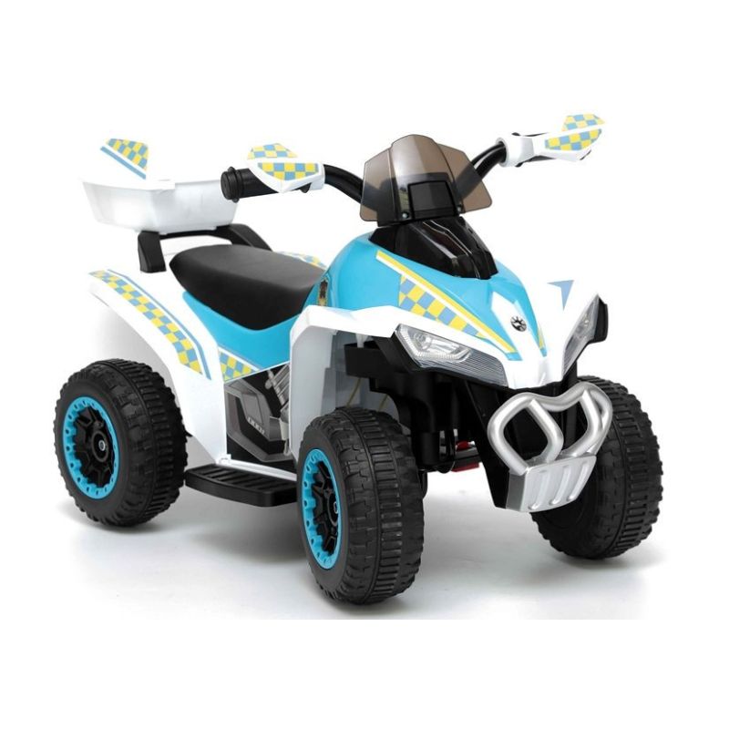 Quad Eléctrico de Policía Infantil Blanco con Música