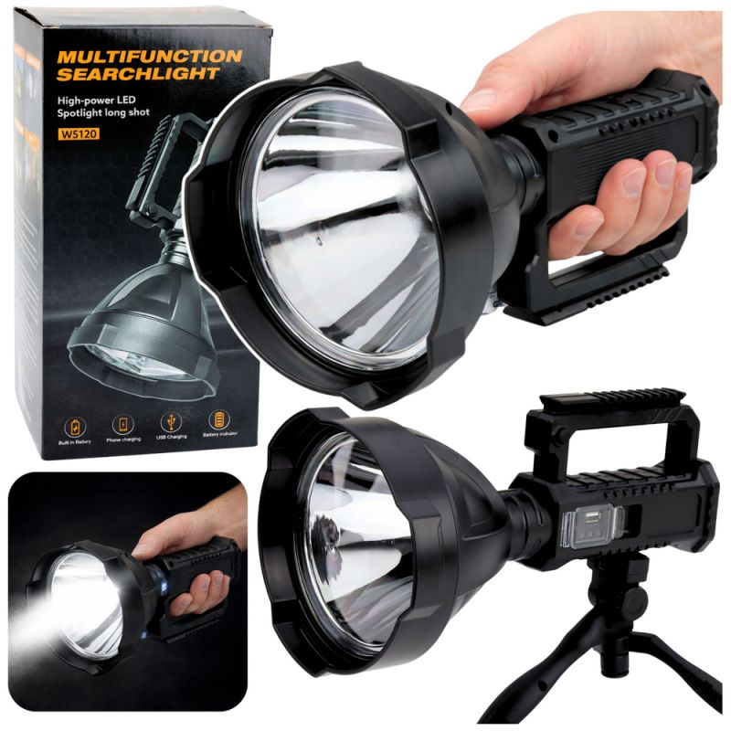 Linterna LED Profesional con Trípode y Powerbank 31 cm